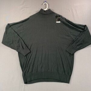 NWT Vtg Gochu Pullover Sweater Mens 3XL Black Acrylic Knit Ribbed Hem Turtleneck